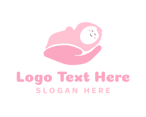 Parenting - Pink Newborn Baby logo design