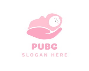 Hand - Pink Newborn Baby logo design
