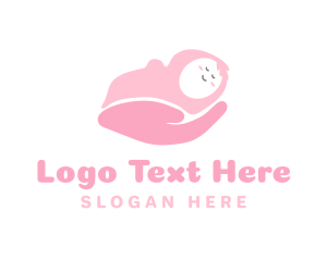Baby Supplies - Pink Newborn Baby logo design