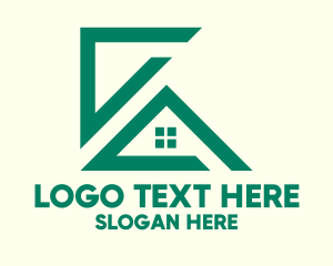 Realtor - Green House Construction logo design