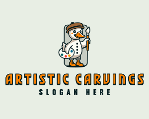 Duck Painter Artist logo design