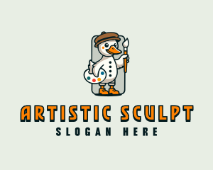 Duck Painter Artist logo design