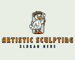 Duck Painter Artist logo design