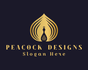 Gold Gradient Peacock logo design