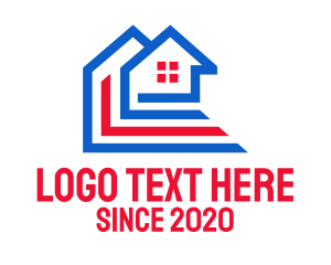 Rental - Patriotic House Structure logo design