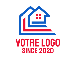 United States - Patriotic House Structure logo design