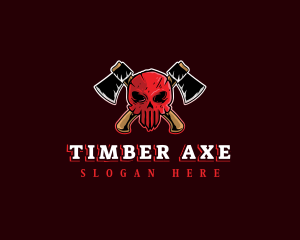 Skull Hunter Axe logo design