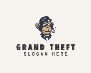 Gamer - Monkey Gentleman Cigar logo design