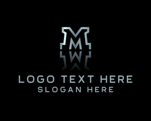 Web - Metallic Reflection Business Letter M logo design