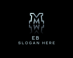Web - Metallic Reflection Business Letter M logo design