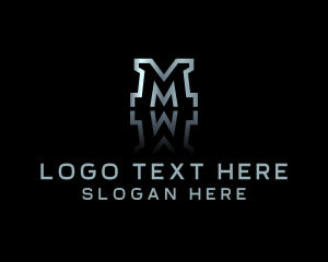 Silver - Metallic Reflection Business Letter M logo design
