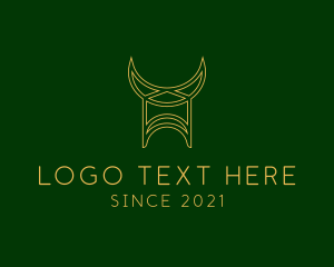 Warrior - Medieval Viking Horns logo design