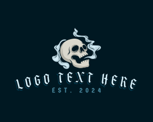 Spooky - Death Skull Smoke logo design
