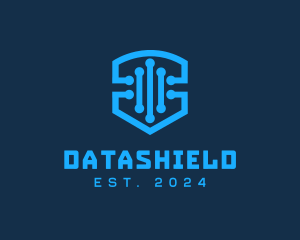 Electronics - Blue Digital Shield logo design