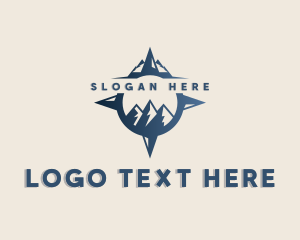 Mountain Climbing - Mountain Summit Compass logo design