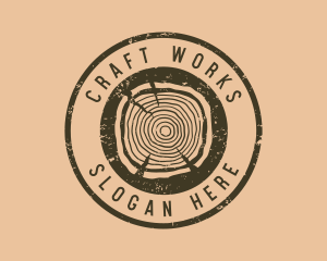 Crafting - Rustic Wood Craft logo design