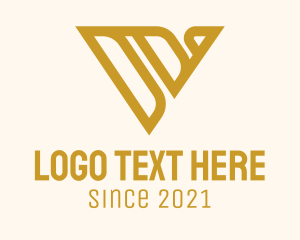 Letter V - Golden Monoline Letter V logo design