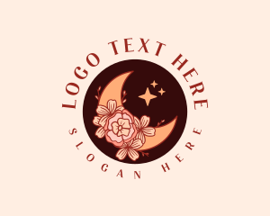 Lunar - Cosmic Moon Flower logo design