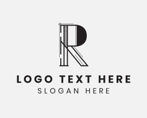 Minimalist - Geometric Modern Construction Letter R logo design