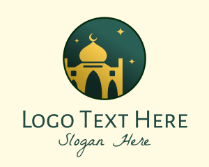 Temple - Circle Mosque Badge logo design