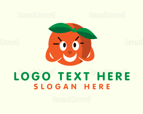 Happy Orange Fruit Logo
