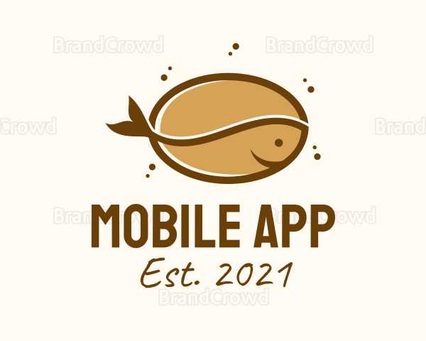 Coffee Bean Fish Logo