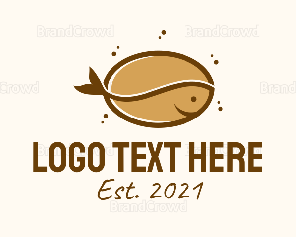 Coffee Bean Fish Logo