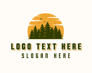 Outdoor - Sunset Forest Tree logo design