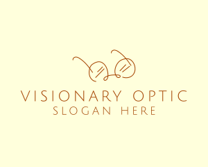 Optic - Brown Minimalist Eyeglass logo design