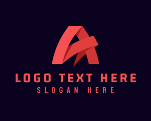 Club - Red Digital Letter A logo design