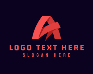 League - Red Digital Letter A logo design