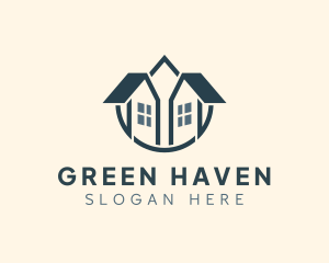 Village - Village House Structure logo design