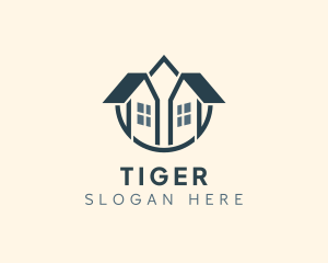 Subdivision - Village House Structure logo design