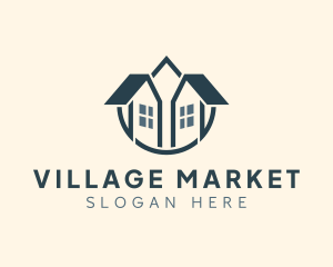 Village - Village House Structure logo design