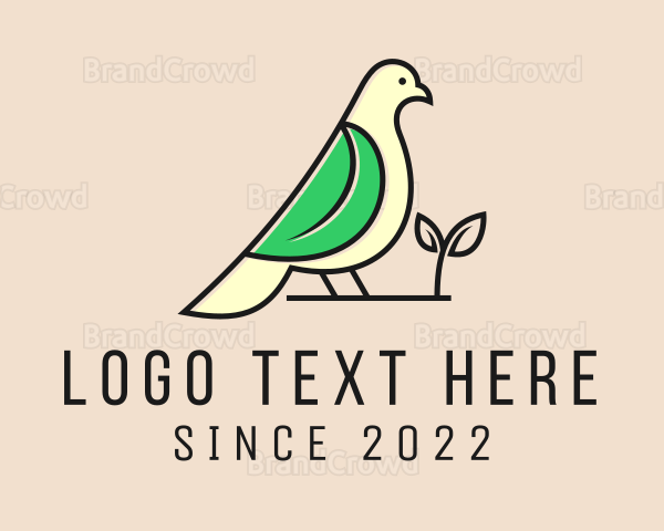 Eco Friendly Pigeon Bird Logo