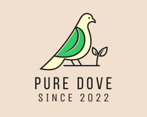 Eco Friendly Pigeon Bird  logo design