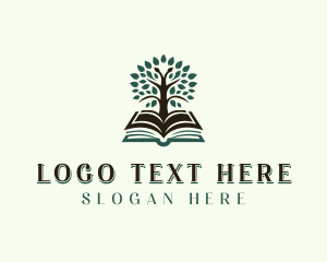 Author - Book Tree Library logo design