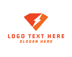 Orange Orange - Diamond Electric Bolt logo design