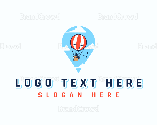 Travel Pin Hot Air Balloon Logo