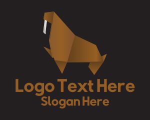 Brown Walrus Origami Logo