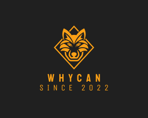 Hunter - Fierce Diamond  Wolf logo design