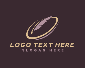 Swoosh - Quill Feather Writing Pen logo design