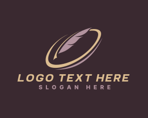 Feather - Quill Feather Writing Pen logo design