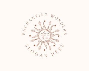 Magic Sun Moon Face logo design