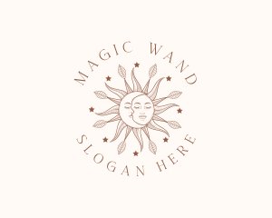 Magic Sun Moon Face logo design