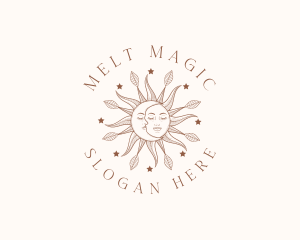 Magic Sun Moon Face logo design