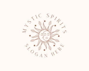 Magic Sun Moon Face logo design