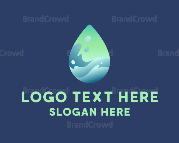 Water Droplet Wave Logo