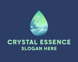 Mineral - Water Droplet Wave logo design