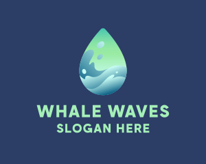 Water Droplet Wave logo design